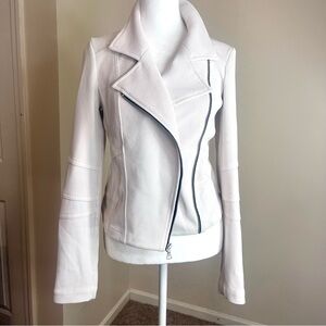 Express Women's White Biker Jacket, Size S